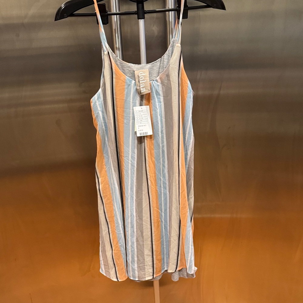 Anthropologie Striped Midi Dress - Blue, Orange, White (Dolan)